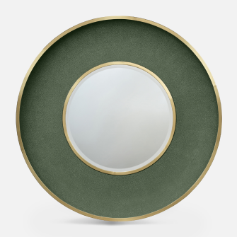 Armond Mirror in Juniper Realistic Faux Shagreen/Brass Metal finish by Made Goods.