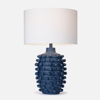 Leah Table Lamp in Navy Resin finish by Made Goods.